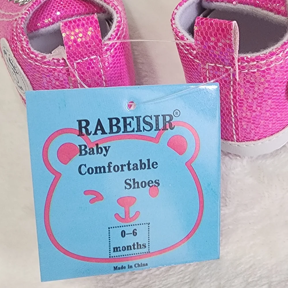 ✨️💖 Baby RABEISIR Shoes Size 0-6 Months Pink sparkling 💖 ✨️